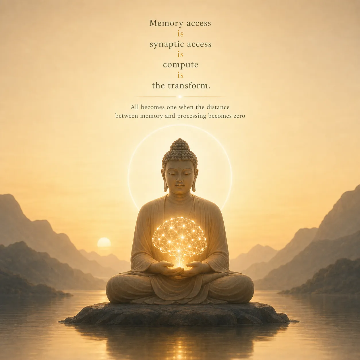 Memory access IS synaptic access IS compute IS the transform